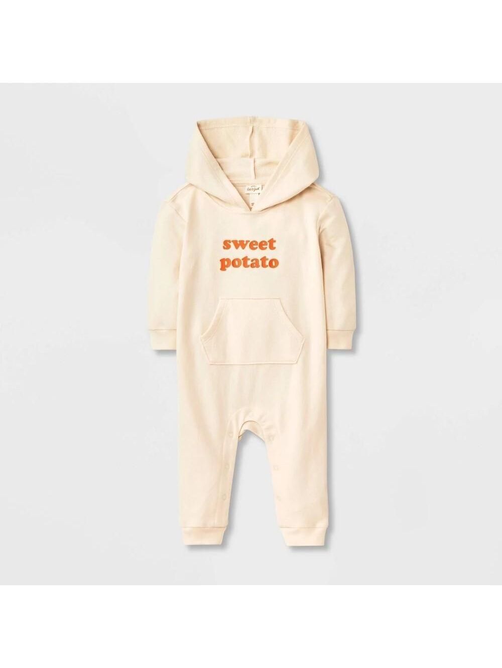 Baby Sweet Potato Hooded Romper - Cat & Jack™ Cream 12M